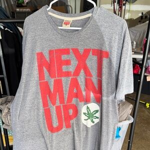 HOMAGE Gray and Red 'Next Man Up' Tee